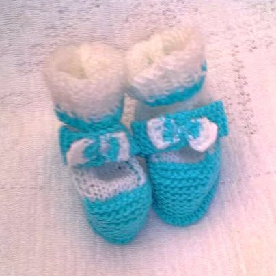  Mint and White Shoe and Sock Booties for 0 - 6 Month Old Baby, Baby Shower Gift