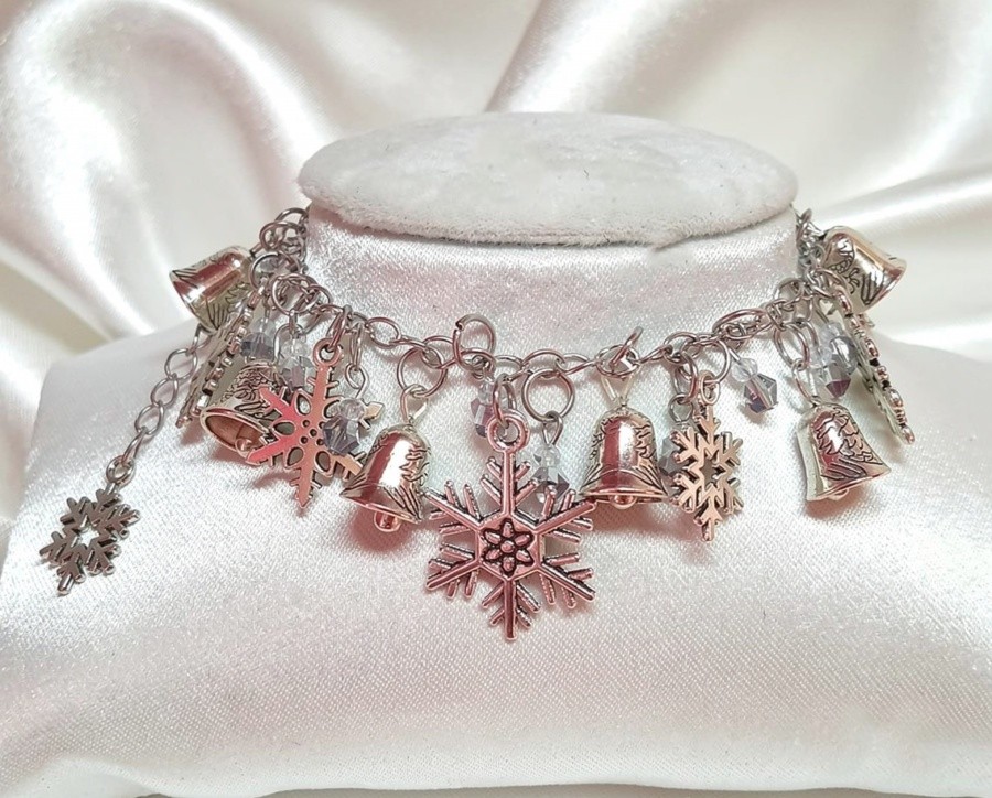 Snowflakes & Silver Bells Charm Bracelet