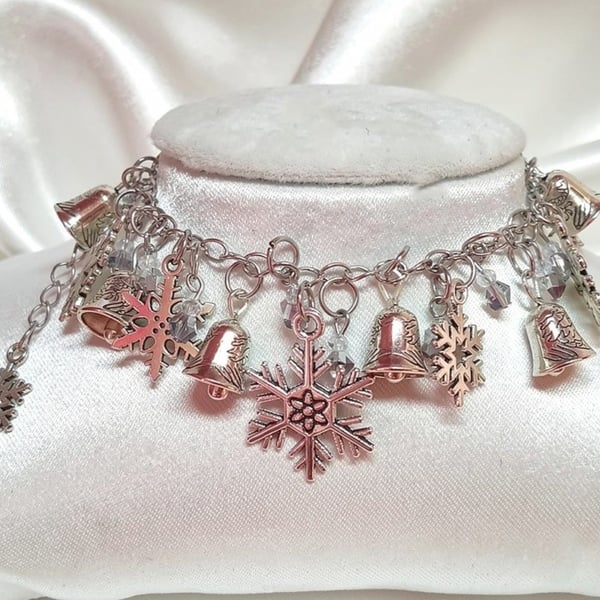 Snowflakes & Silver Bells Charm Bracelet