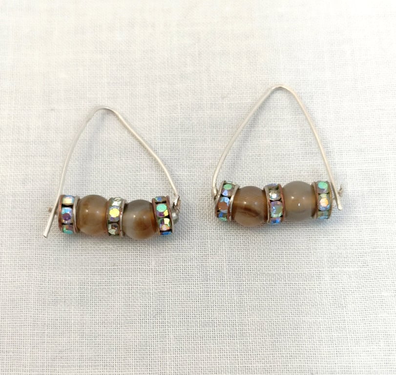 Agate Triangle Earrings