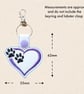 Heart Paw Print Keyring - Embroidered Faux Leather Bag Charm - Image 6