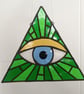 All Seeing Eye Eye of Providence Stained Glass Panel, Illuminati . - Image 8