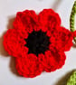 Handmade Crochet Red Poppy Flower and Leaf Garland Bunting - Image 2