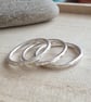 Silver stacking rings, Hammered silver rings, Minimalist jewellery