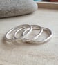 Silver stacking rings, Hammered silver rings, Minimalist jewellery - Image 1