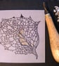Leaf Skeleton original linocut  - Image 5