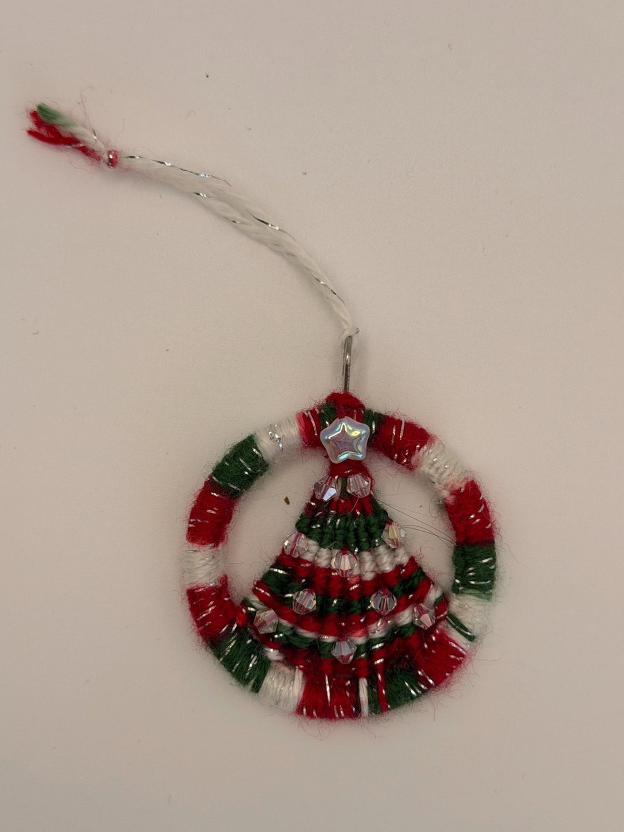 Handmade Dorset Button Christmas Tree Decoration - Festive Upcycled Keepsake