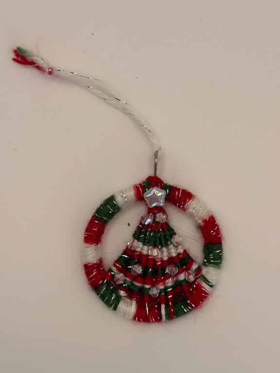 Handmade Dorset Button Christmas Tree Decoration - Festive Upcycled Keepsake