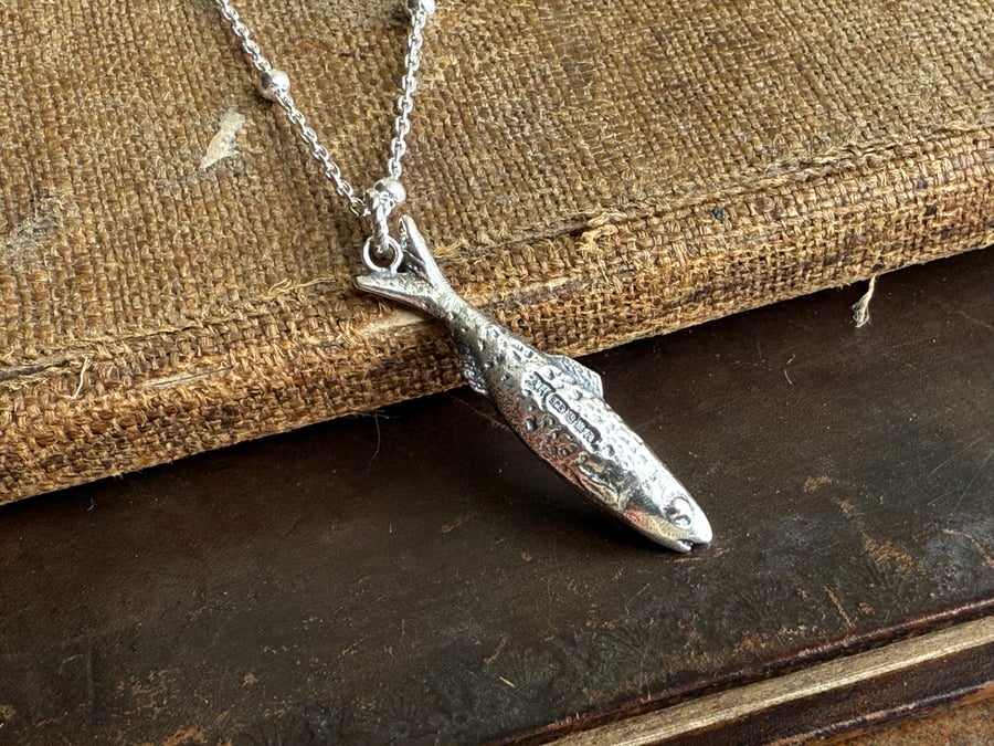 Small Sterling Silver Silver Darlings Herring Fish Necklace 