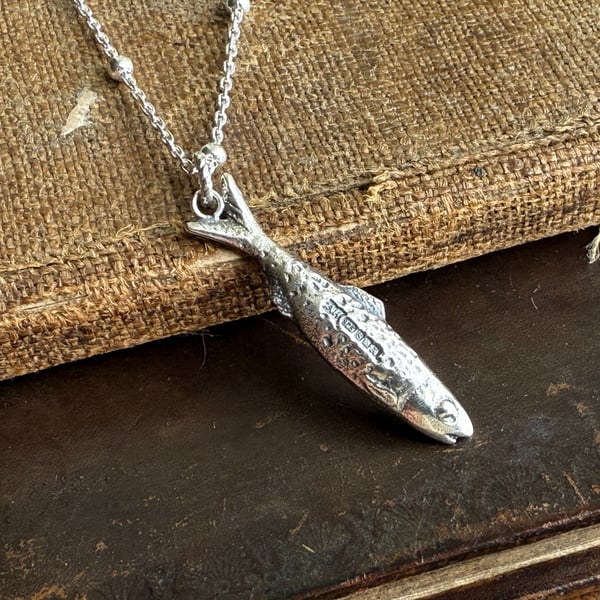 Small Sterling Silver Silver Darlings Herring Fish Necklace 
