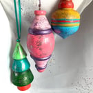 3 original hand painted Christmas tree decorations