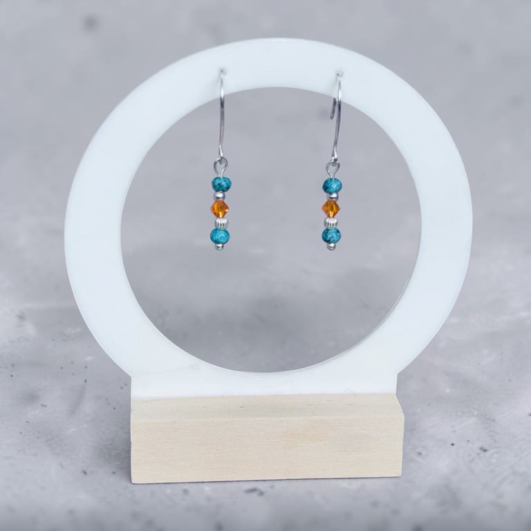 Sterling Silver Jasper Swarovski Earrings - Gift Box - Stunning