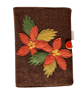 Notebook & Journal Cover with Poinsettia Design in Felt & Vintage Welsh Tweed  - Image 2