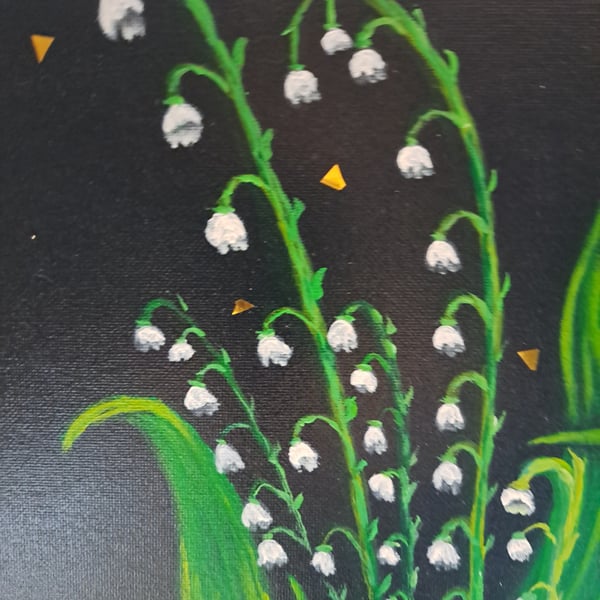 "Lily of the valley flowers" – Original Hand-Painted Acrylic Artwork on Canvas