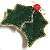 Christmas Holly Brooch