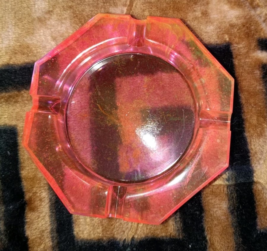 Orange retro look ashtray 