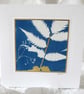 BOTANICAL CYANOTYPE PRINT CARD WITH GOLD LEAF - Image 1