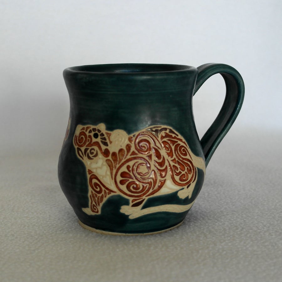 19-47 Handmade Stoneware Rat Ratty Mug