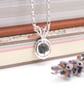 Handmade Organic Silver and Sapphire Necklace, Molten Silver Necklace  - Image 3