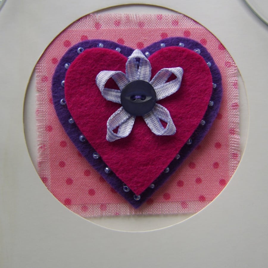 Fabric Heart Greeting Card