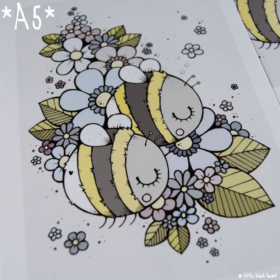 bee pair - A5 print