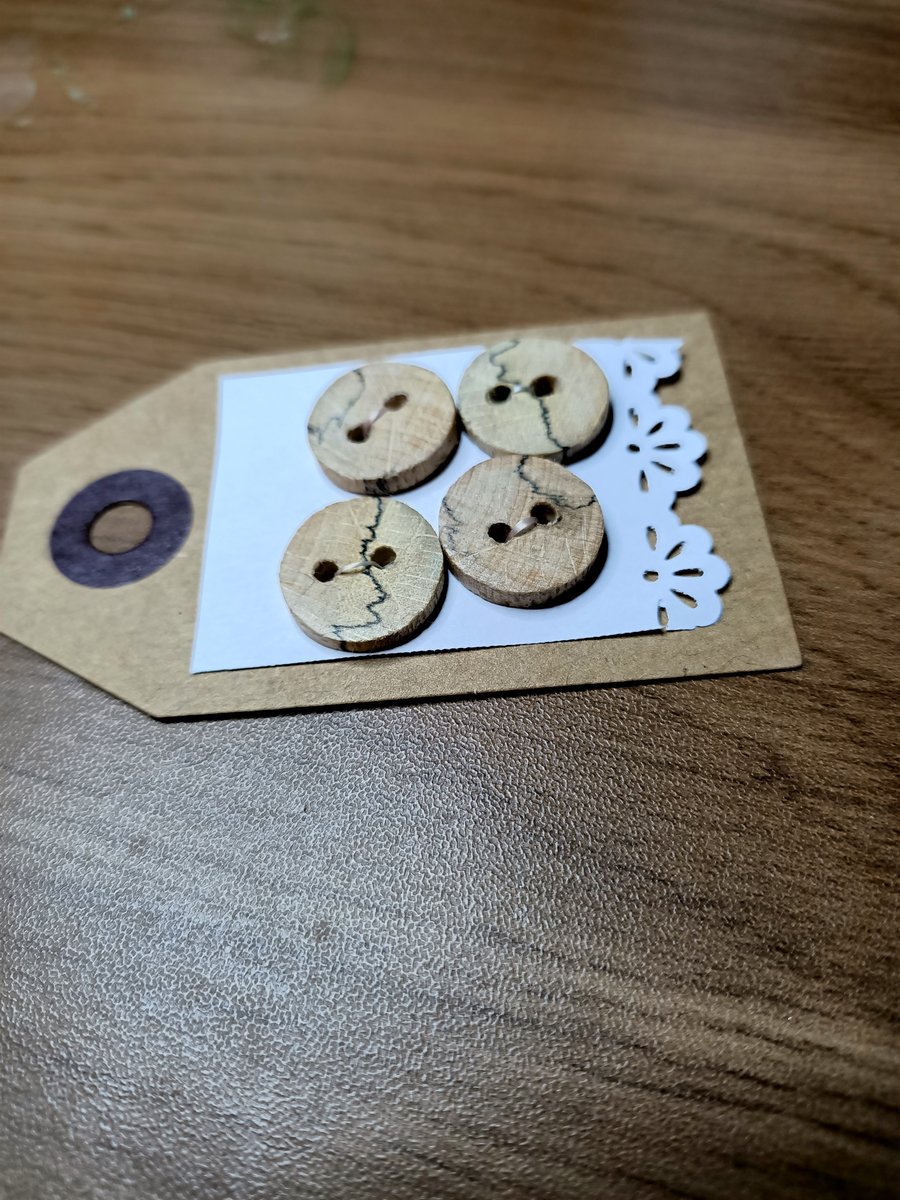 wooden buttons. reclaimed ash wood, Spalted ash