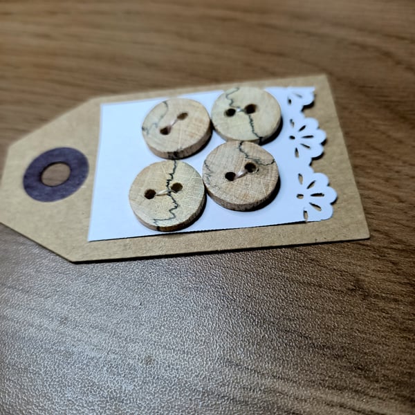 wooden buttons. reclaimed ash wood, Spalted ash