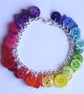 Rainbow button charm bracelet - Image 1