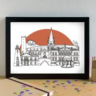 Rotherham Skyline Art Print