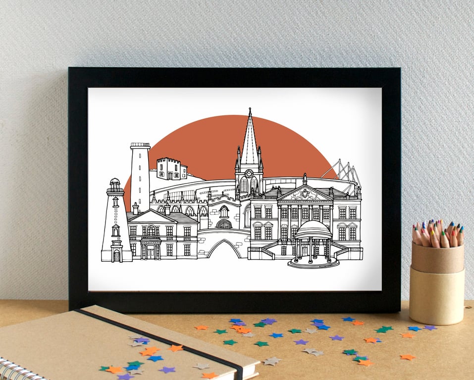 Rotherham Skyline Art Print