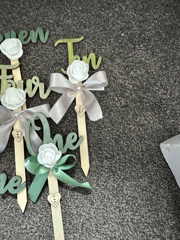Wedding table centre numbers
