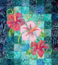 Hibiscus Kit Art Quilt Wall Hanging 