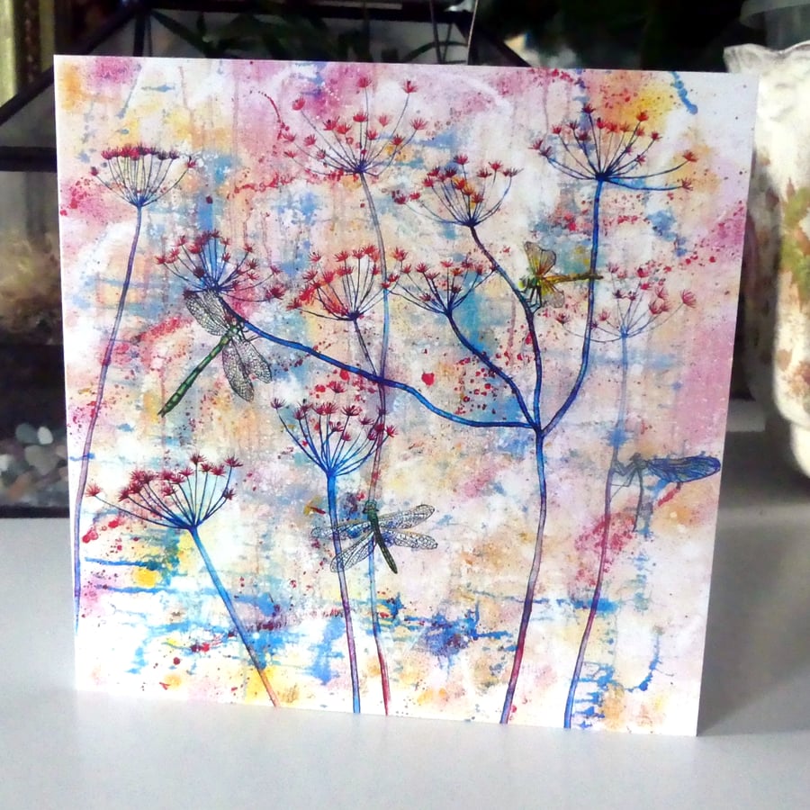   Countryside Botanical Blank Greeting Card from Original Painting