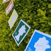 Postage stamp paper bunting