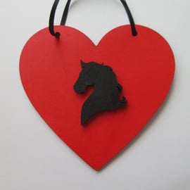 Horse Love Heart Hanging Decoration Valentine Pony