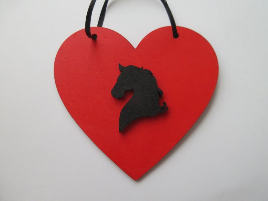 Horse Love Heart Hanging Decoration Valentine Pony