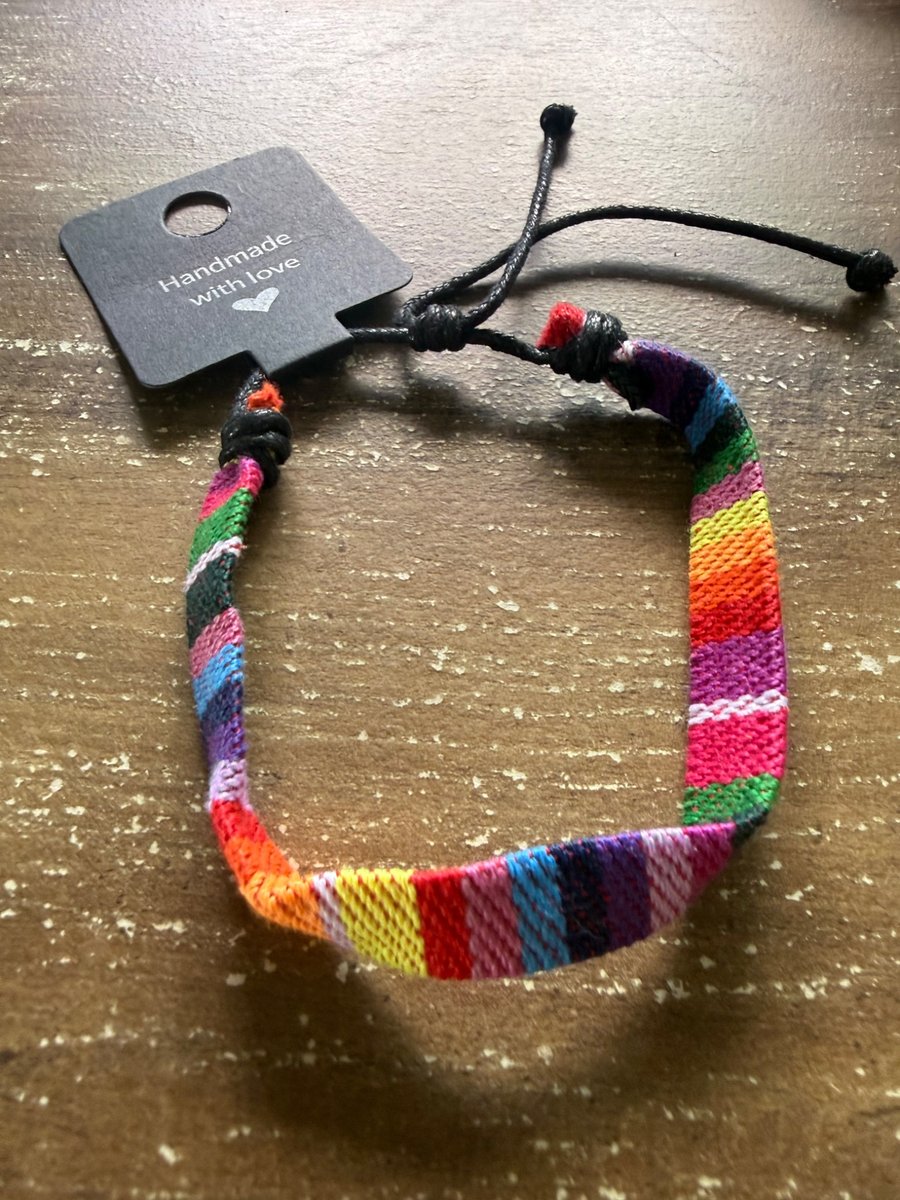 Handmade Rainbow Woven Adjustable Friendship Bracelet