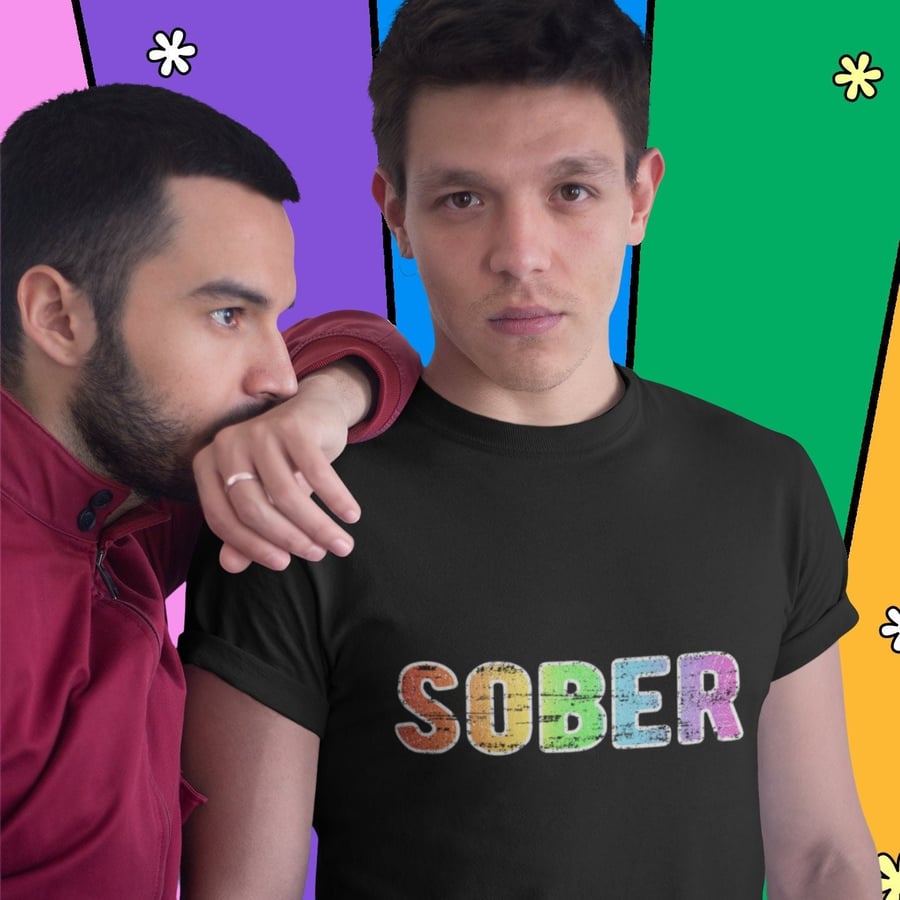 Sober Gay Pride Rainbow Shirt, Unisex sober shirt, Sober LGBT apparel, Sobriety 