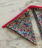 Bunting made with Emma &Georgina print Liberty fabric 2.8 metres 14 flags