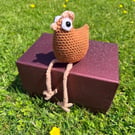 Handmade Crochet Goofy Chicken - Cotton Farmhouse Decor - Cute Chicken Ornament
