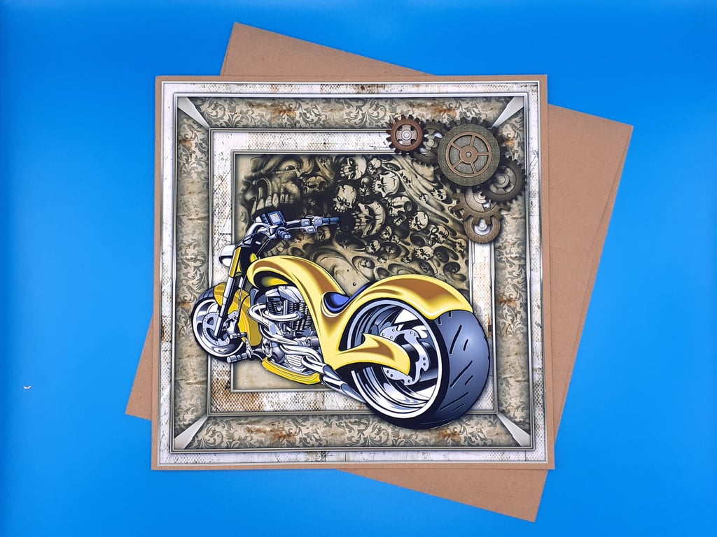 Motorbike Birthday Card - Husband, Son, Brother, Father, Grandson
