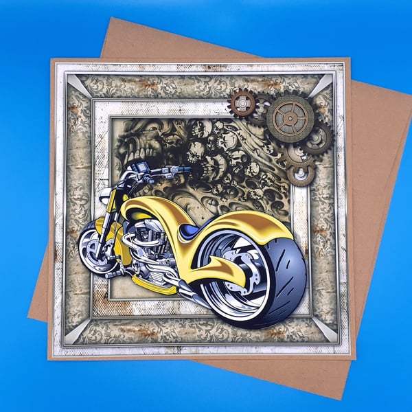 Motorbike Birthday Card - Husband, Son, Brother, Father, Grandson