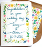 Personalised calligraphy wildflower congratulations wedding card