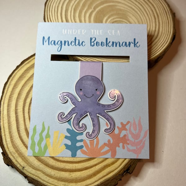 Octopus Magnetic Bookmark - Cute Bookmark - Purple Bookmark - Page Marker