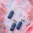 Handmade Purple Galaxy Resin Jewellery Set