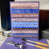 Handpainted folk inspired blank watercolour card