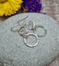 Sterling Silver Hammered 2 Circle Drop Earrings - JBJ1022 - Image 7