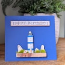 Birthday Card With Removable Wooden Lighthouse Gift
