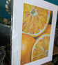 Oranges Fine Art Print, Vibrant Contemporary Fruit Still Life, A4 Mounted Art  - Image 10