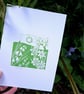An original handprinted linoprint of a spring scene. 'Spring'. - Image 4
